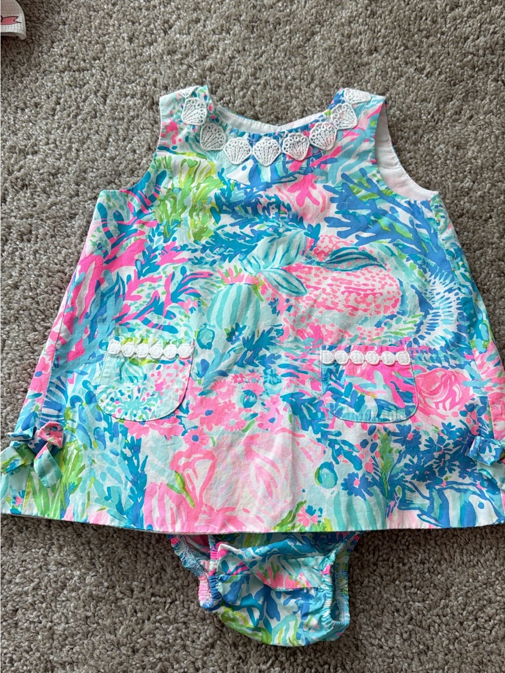 Lilly Pulitzer Girls Sleeveless Summer Dress with Bloomer
